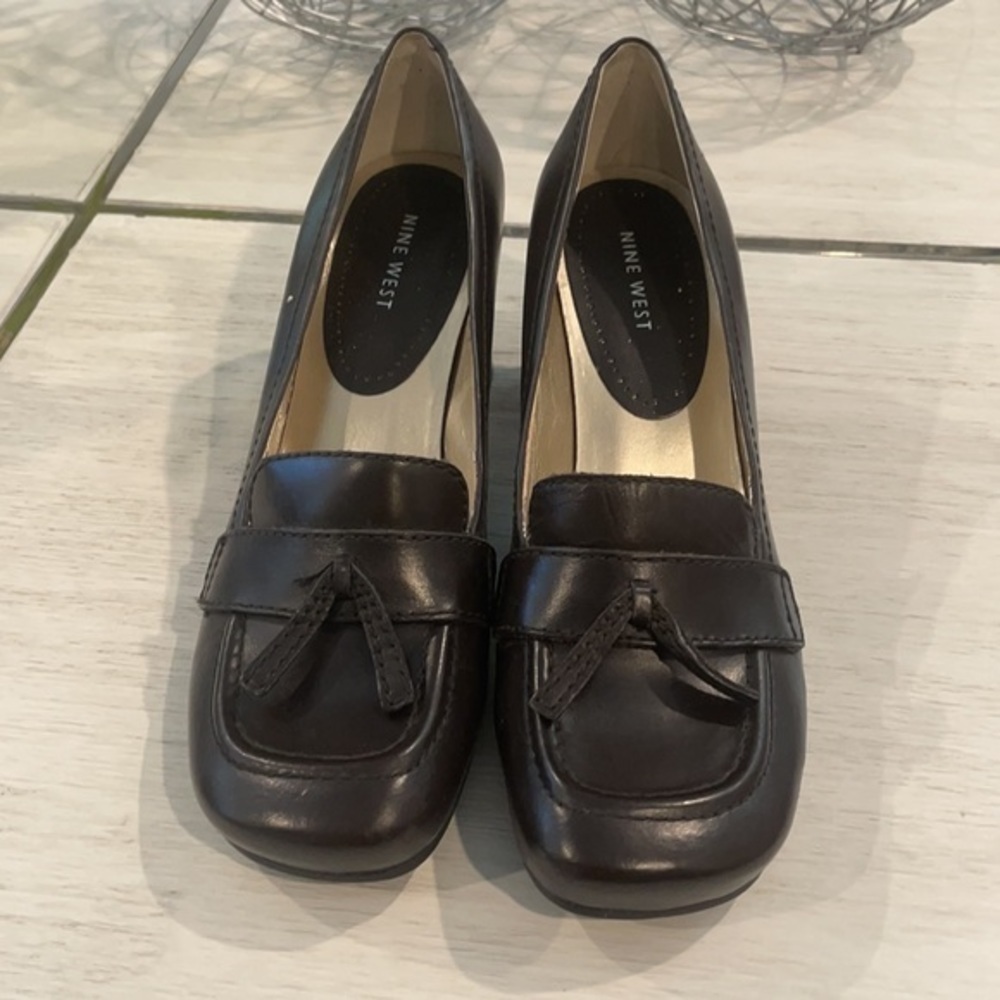 Vintage square toe chunky heel Nine - Picture 2 of 10